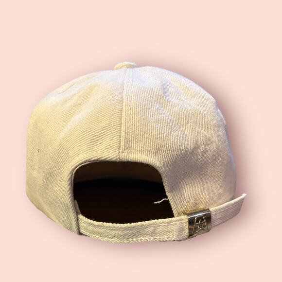 Tommy Hilfiger Script Logo Dad Hat Cap Strapback Clip Buckle Retro Cream Vtg - Picture 3 of 3